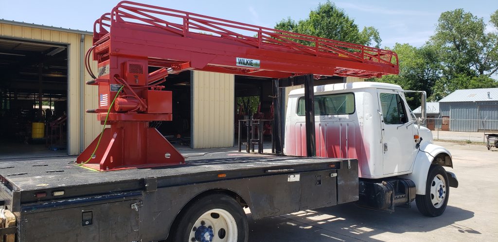(SOLD) New Wilkie model 60 service ladder mounted on clients truck and bed.