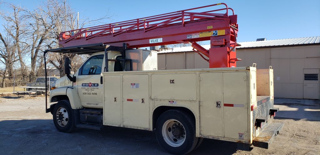 (SOLD) Wilkie model 60 ladder overhauled and installed on service body